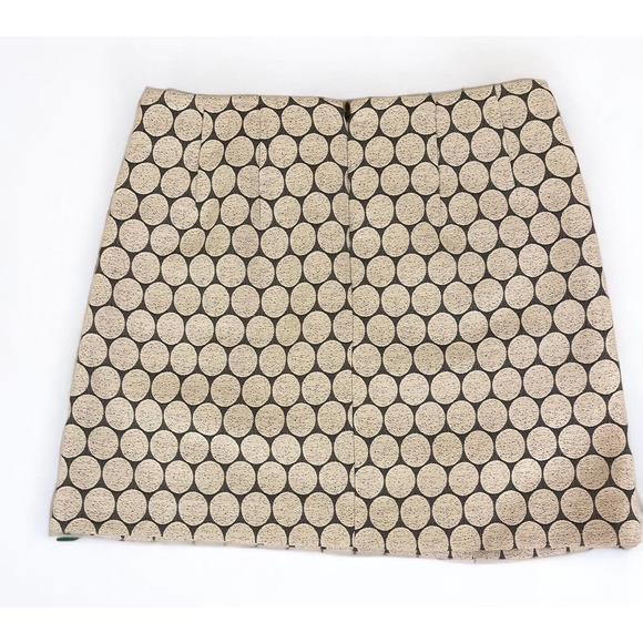 Womens JCrew NWT Skirt Short Ivory Geometric School Skirt 00 Classic Polka Dot - Picture 2 of 6